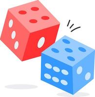Two dice with one blue and one red vector