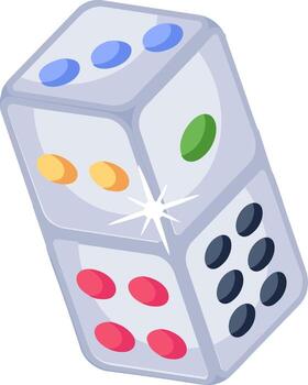 dado icono con vistoso puntos en eso vector