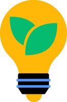 A light bulb with a green leaf inside vector
