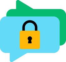 Chat security with lock icon vector