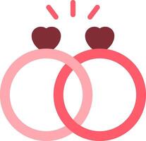 Two rings with hearts on them vector