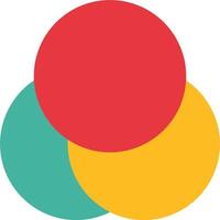 A red, yellow and green circle with a red dot in the middle vector
