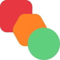 A colorful logo with three different shapes vector
