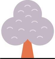 A tree with a purple background and orange leaves vector