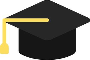 A graduation cap with a yellow ribbon vector