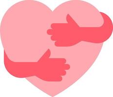 Two hands holding a heart with thumbs up vector