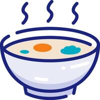 A bowl of soup with steam coming out of it vector