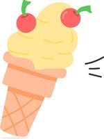 Ice cream with cherries in it vector