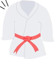 A white robe with red belt and a red belt vector