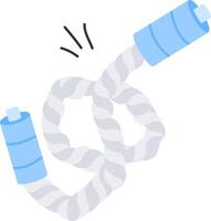 A rope with two blue handles and a white handle vector