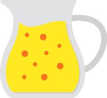 A pitcher of yellow liquid with orange dots vector