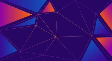 Plexus modern polygonal background blue and orange color vector