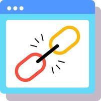 A link icon on a computer screen vector