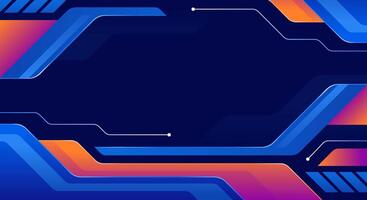 Gradient blue orange technology background vector