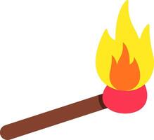 A burning matchstick on a white background vector