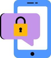 Mobile phone with lock icon vector