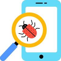 Mobile app bug checker vector