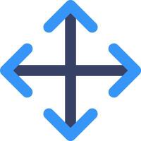 A blue arrow pointing to the left and right vector