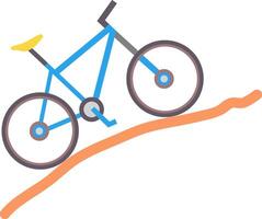 A bicycle is riding on a hill vector