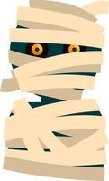 A cartoon mummy with bandages on its face vector