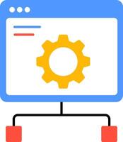 A computer screen with a gear wheel on it vector