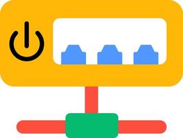 A yellow and green power meter with a red and blue switch vector
