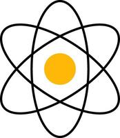 An atom symbol with an orange dot in the center vector