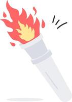 A burning torch with a flame coming out of it vector