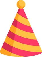 A party hat with red and yellow stripes vector