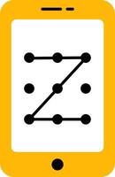 A yellow tablet with dots on it vector
