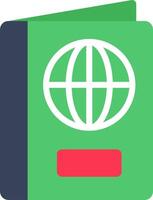 A green folder with a globe on it vector