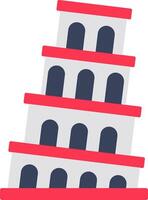 A building with a red and blue roof vector