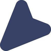 A blue triangle with a white background vector