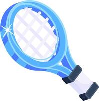 A tennis racket with a blue handle and a white handle vector