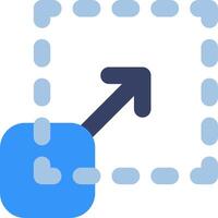 A blue square with an arrow pointing to the right vector