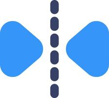 A blue arrow pointing to the left and right vector