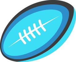 A blue rugby ball with a white line on it vector