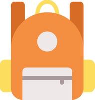 An orange backpack with a yellow handle vector