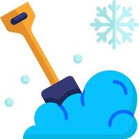 A shovel and snow are in the snow vector