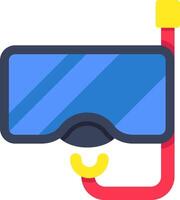 A diving mask with a red handle vector