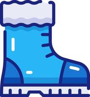 Blue snow boot icon vector
