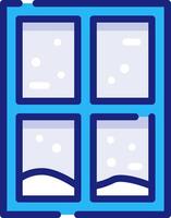 A window with snow on it vector