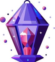 A purple lantern with a diamond on it vector
