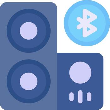 A bluetooth speaker and a bluetooth button vector