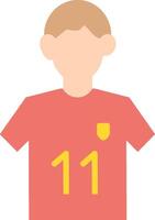 A man wearing a red shirt with the number 11 on it vector