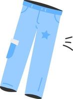 A blue pair of pants with a star on it vector