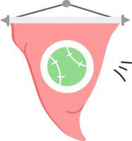 A pink pennant with a green ball on it vector
