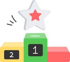 A star on a podium with blocks and cubes vector