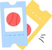 Two tickets with a red ball on one side and a blue ball on the other vector