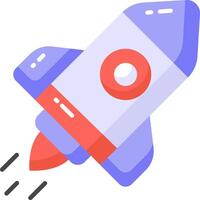 A rocket is flying in the air vector